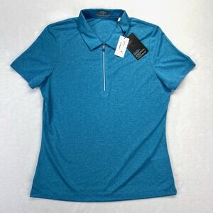 NEW Callaway Polo Shirt Womens Medium Blue Golfcore Athletic Opti-Dri 1/4 Zip